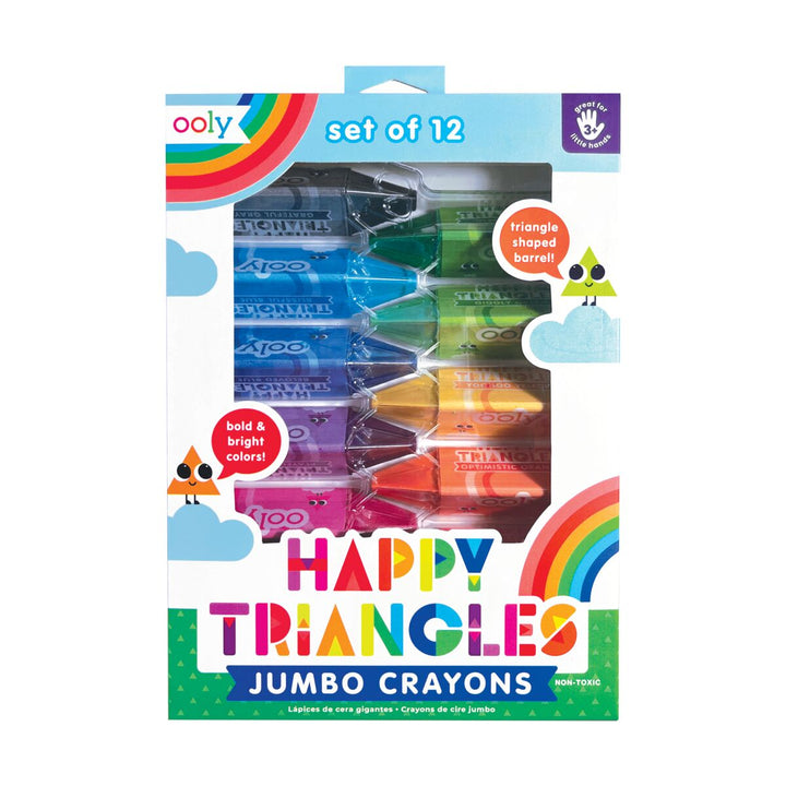 OOLY Happy Triangles Jumbo Crayons - Set of 12