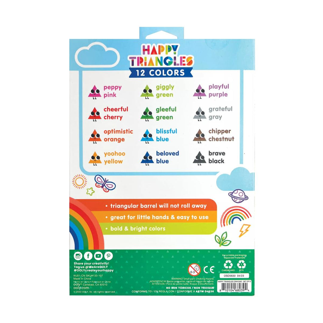 OOLY Happy Triangles Jumbo Crayons - Set of 12