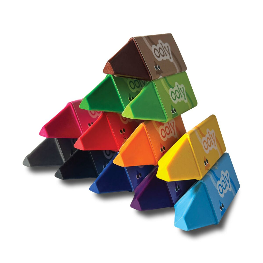 OOLY Happy Triangles Jumbo Crayons - Set of 12