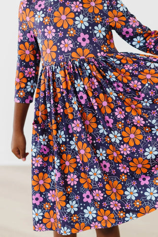 Mila & Rose Haunted Garden 3/4 Sleeve Pocket Twirl Dress