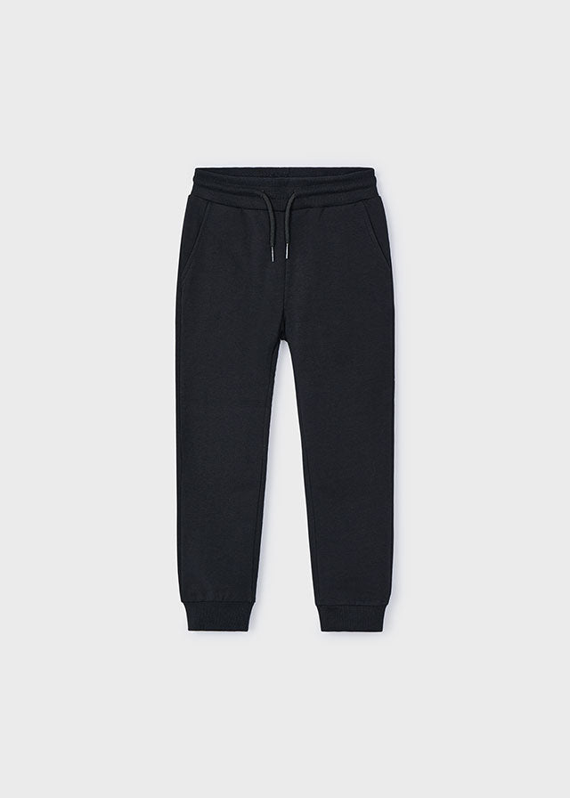 Mayoral Basic Cuffed Fleece Trousers Black