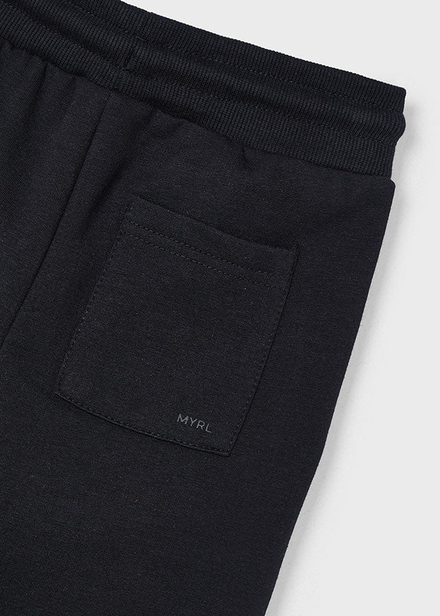 Mayoral Basic Cuffed Fleece Trousers Black