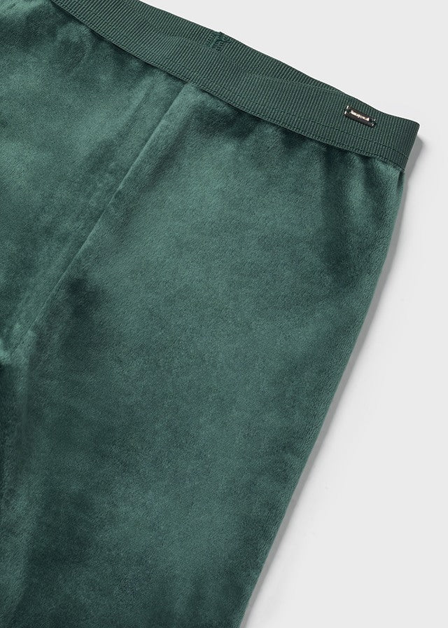 Mayoral Green Velvet Leggings