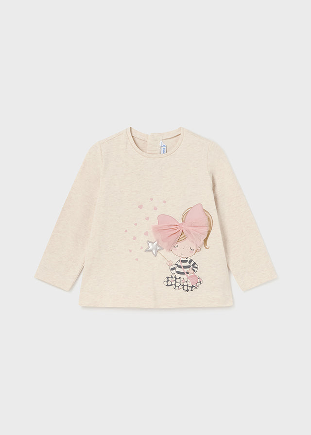 Mayoral L/S T-Shirt Beige w/ Fairy Girl