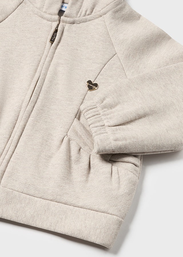 Mayoral Fleece Zip-Up Hoodie w/ Bow Pockets