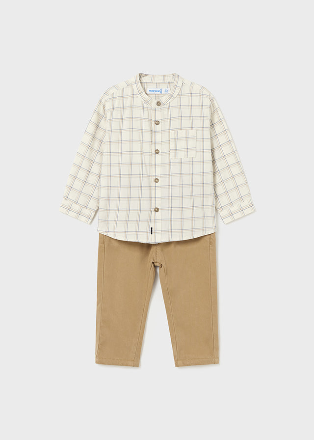 Mayoral Button-Up Shirt w/ Khaki Pants Set