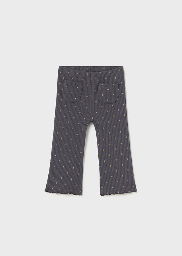 Mayoral Leggings Charcoal with Gold Dots