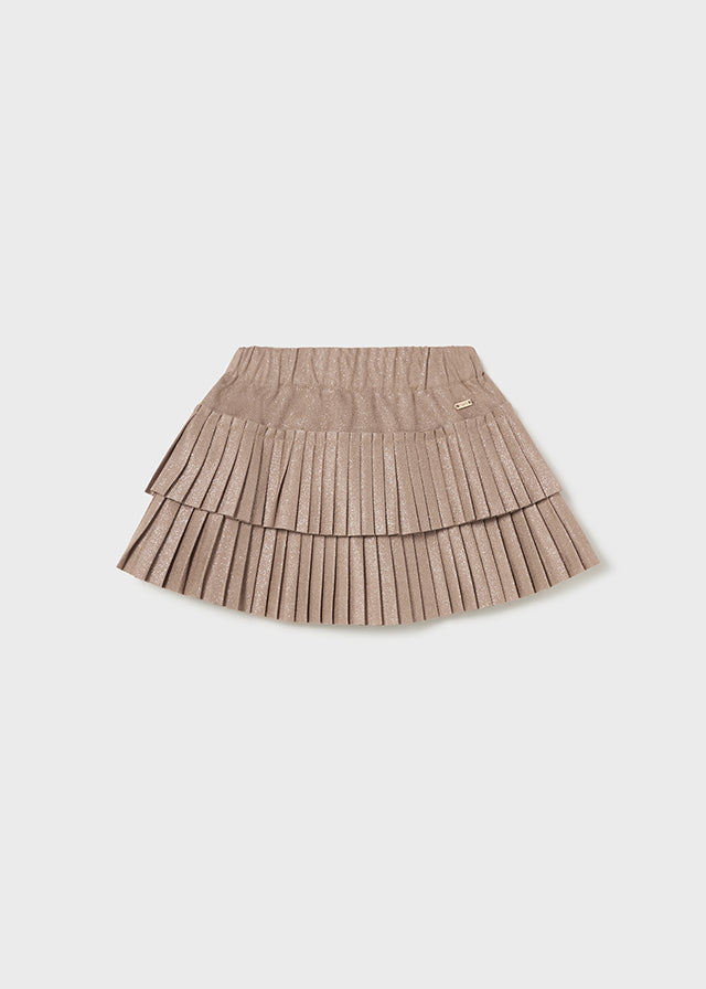 Mayoral Brown Pleated Skirt