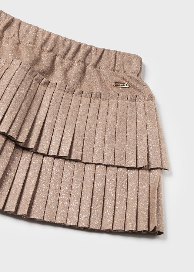 Mayoral Brown Pleated Skirt