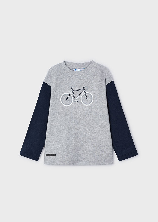 Mayoral L/S Grey Shirt w/ Bike