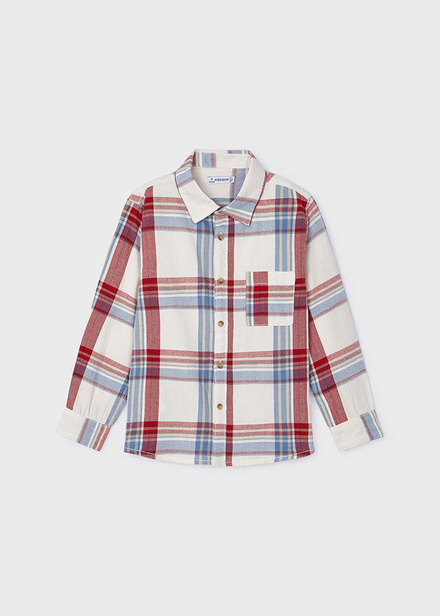 Mayoral L/S Checked Shirt Wine