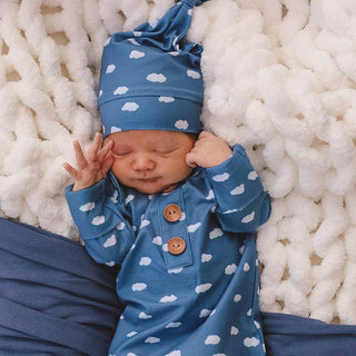 Caden Lane - Sweet Dreams Newborn Baby Knot Gown & Hat
