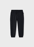 Mayoral Basic Cuffed Fleece Trousers Black