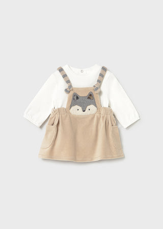 Mayoral Dungaree Skirt Raccoon