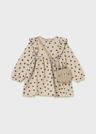Mayoral Printed Dress with Bag Tapioca