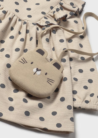 Mayoral Printed Dress with Bag Tapioca