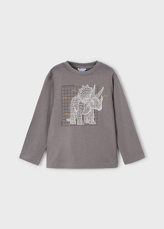 Mayoral L/S T-Shirt Glow in the Dark Grey Dino