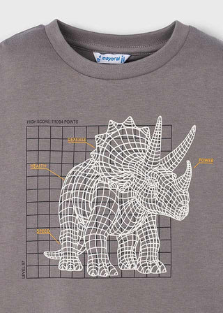 Mayoral L/S T-Shirt Glow in the Dark Grey Dino
