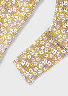 Mayoral Print Velvet Leggings Mustard Floral