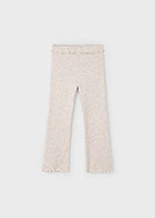 Mayoral Rib Knit Flare Leggings Sand
