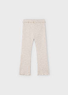 Mayoral Rib Knit Flare Leggings Sand