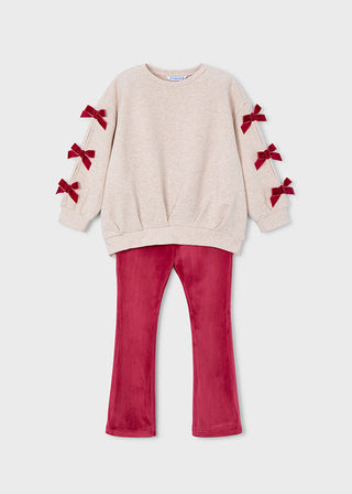 Mayoral Pullover and Leggings Set Cherry Bows