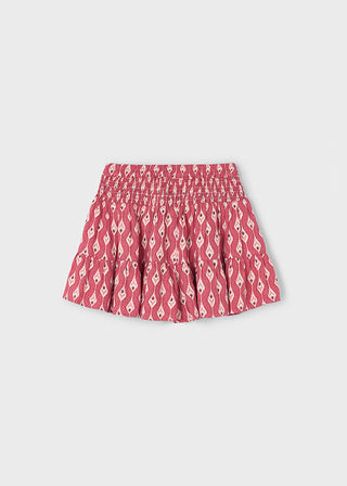Mayoral Patterned Pant Skirt Dark Red