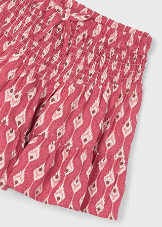 Mayoral Patterned Pant Skirt Dark Red