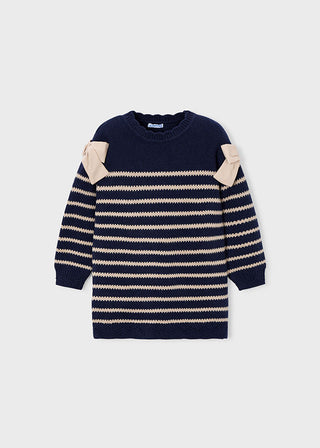 Mayoral Dress Navy Stripe