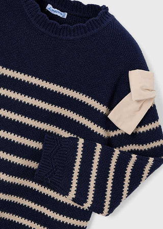 Mayoral Dress Navy Stripe