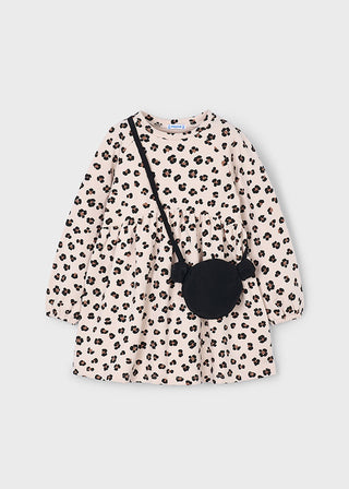 Mayoral Fleece Dress Sand w/Purse