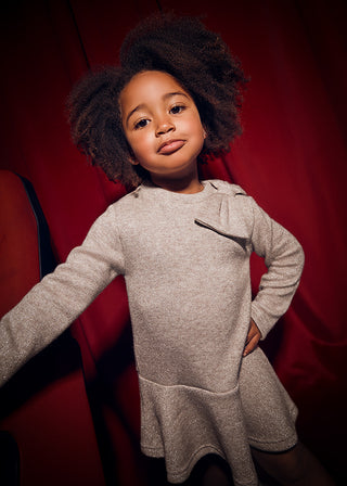 Mayoral Knitted Dress Toffee w/Bow