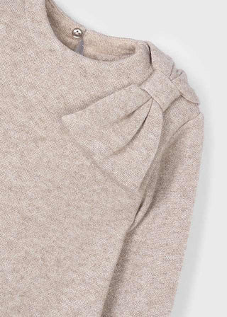 Mayoral Knitted Dress Toffee w/Bow