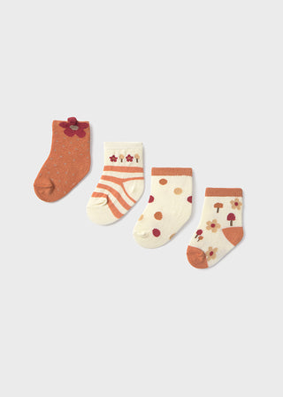 Mayoral 4pc Set Socks Cinnamon