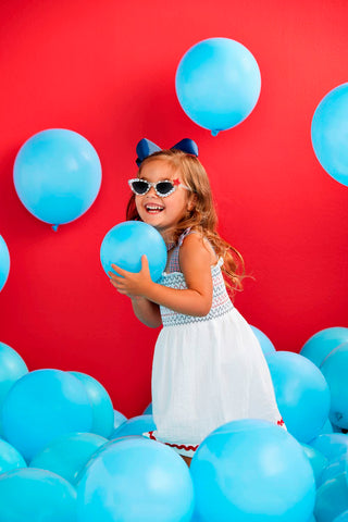 Mud Pie Red, White & Blue Smocked Dress