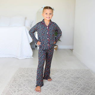 Gigi and Max - Isabelle KIDS RUFFLE LOUNGE SET Bamboo Floral Girls Clothing