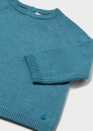 Basic Crew Neck Jumper, 6M, Teal