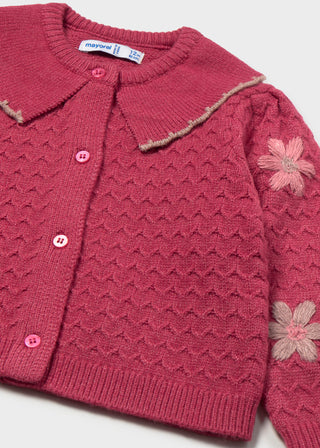 Mayoral Floral Embroidered Cardigan