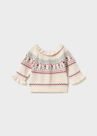 Mayoral Knit Sweater with Flowers