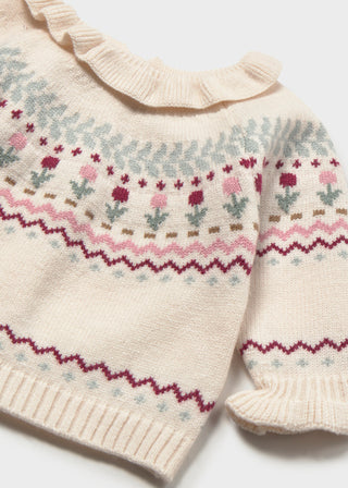Mayoral Knit Sweater with Flowers