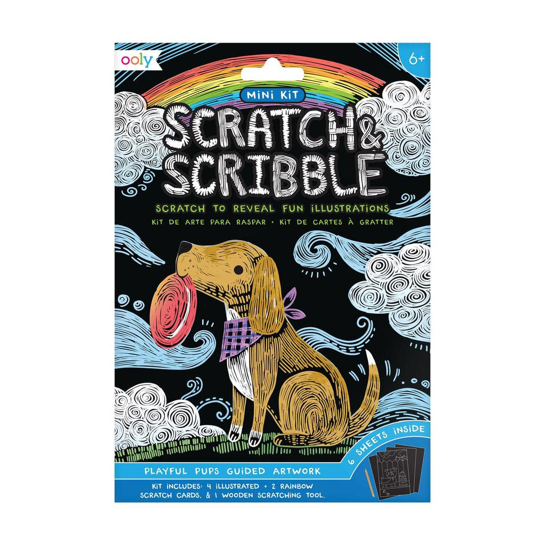 OOLY Mini Scratch & Scribble Art Kit: Playful Pups