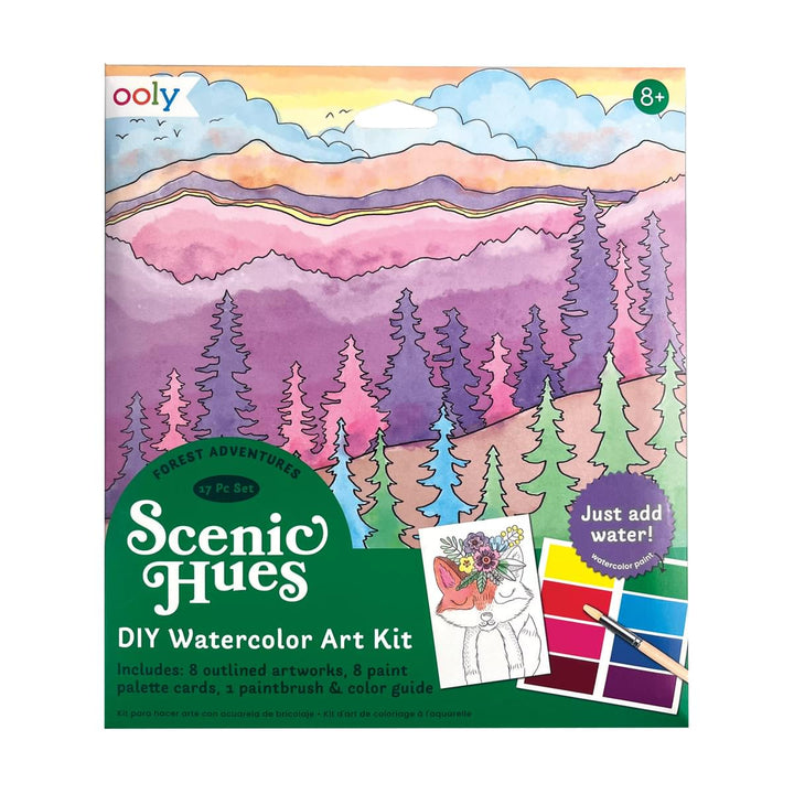 OOLY Scenic Hues D.I.Y. Watercolor Art Kit - Forest Adventure