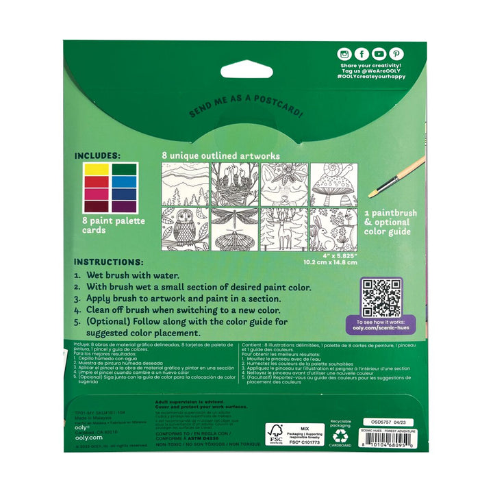 OOLY Scenic Hues D.I.Y. Watercolor Art Kit - Forest Adventure