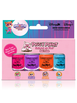 Piggy Paint - SuperKitties 4-Polish Box Set - Kids Non-toxic Nail Polish
