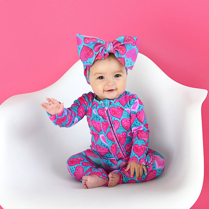 Gigi and Max - Alaina Heart Ruffle Zip Heart Bamboo Baby Outfit Valentine's