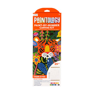 OOLY - Paintology Paint By Number Canvas Kit - Tiger Eyes 25 PC Set