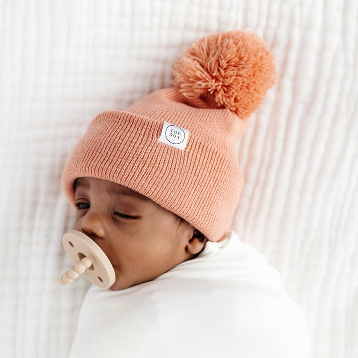 Lou Lou & Company - Beanie with Pom - Salmon Pink