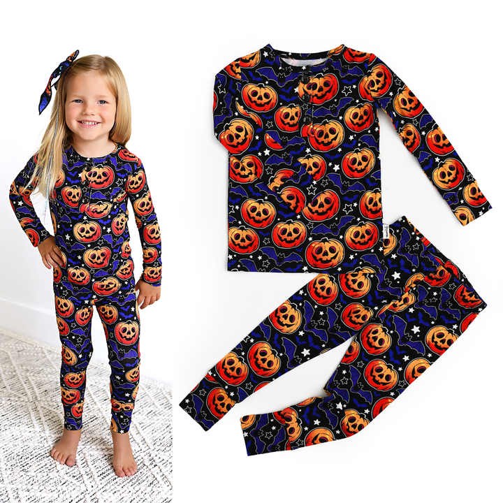 Gigi and Max - Edward Two Piece Bamboo Pajamas Kids Sleepies Halloween