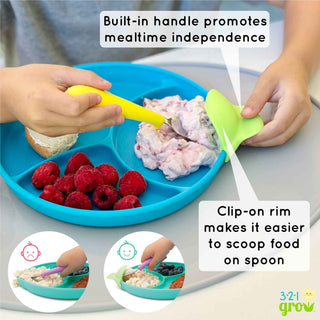 321 Grow - 321 Grow Silicone Easy Scoop & Hold Plate Set - Watermelon