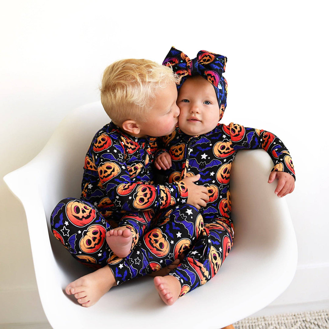 Gigi and Max - Edward Zip Bamboo Glow in the Dark Sleepies Little Halloween